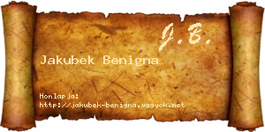 Jakubek Benigna névjegykártya